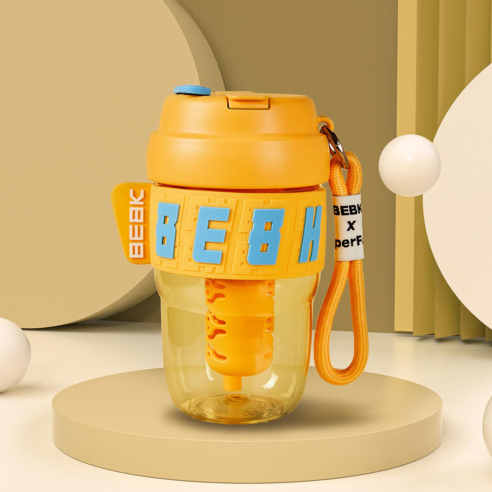 Portable Water Bottle Coffee Cup with Lid Cycling Running Reusable Water Cup Yellow