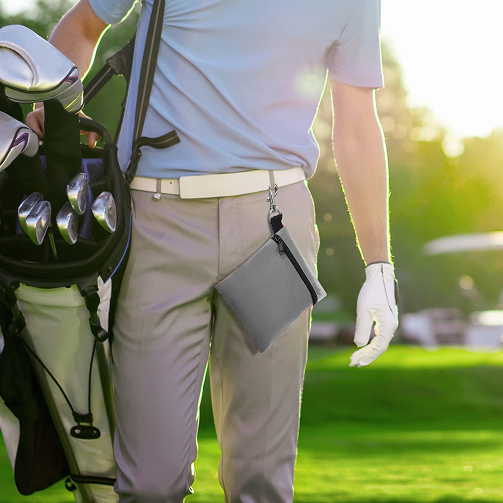 Golf Tee Holder Pouch Storage Golf Club Equipment Zipper Golf Ball Waist Bag Gray