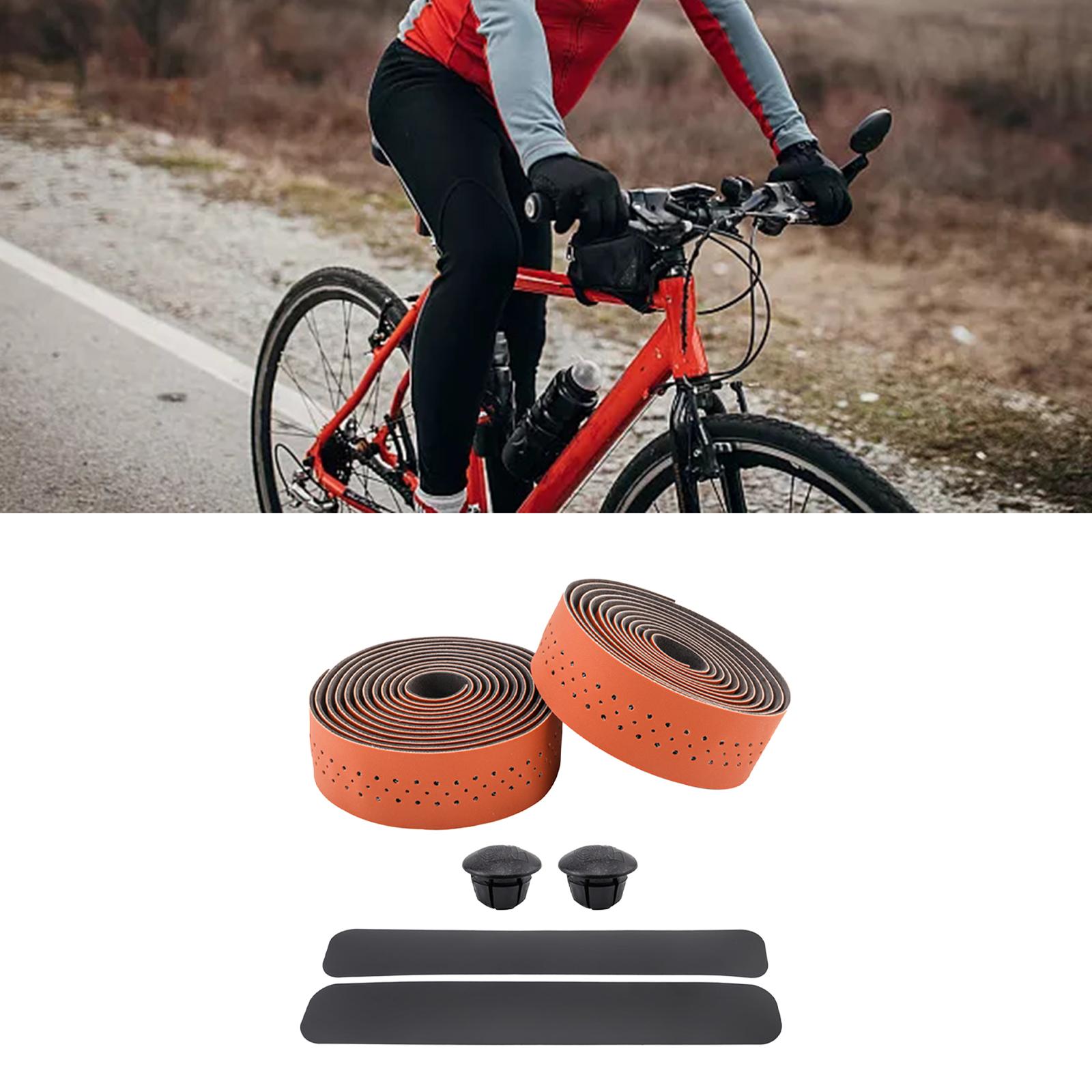 Bike Handlebar Tapes Adhesive Back Anti Slip Breathable Cycling Handle Wraps Brown