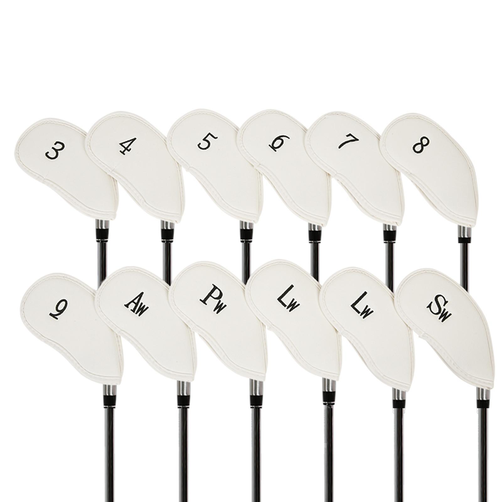 12Pcs Golf Iron Headcovers Wear Resistant Protective Sleeve Golf Accessories