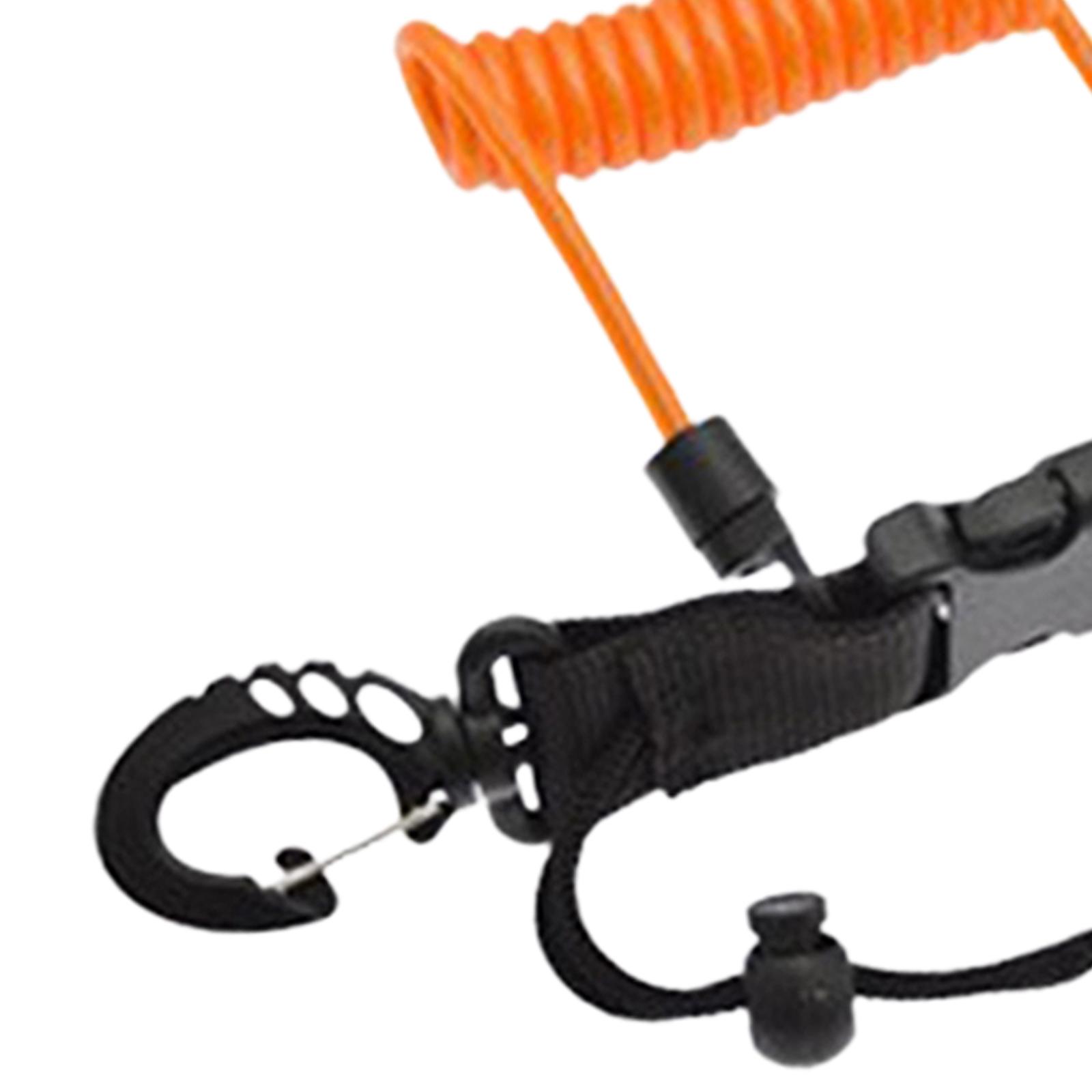 Dive Snappy of Coil Lanyard Durable Scuba Diving Camera Anti Lost Lanyard Strap Orange