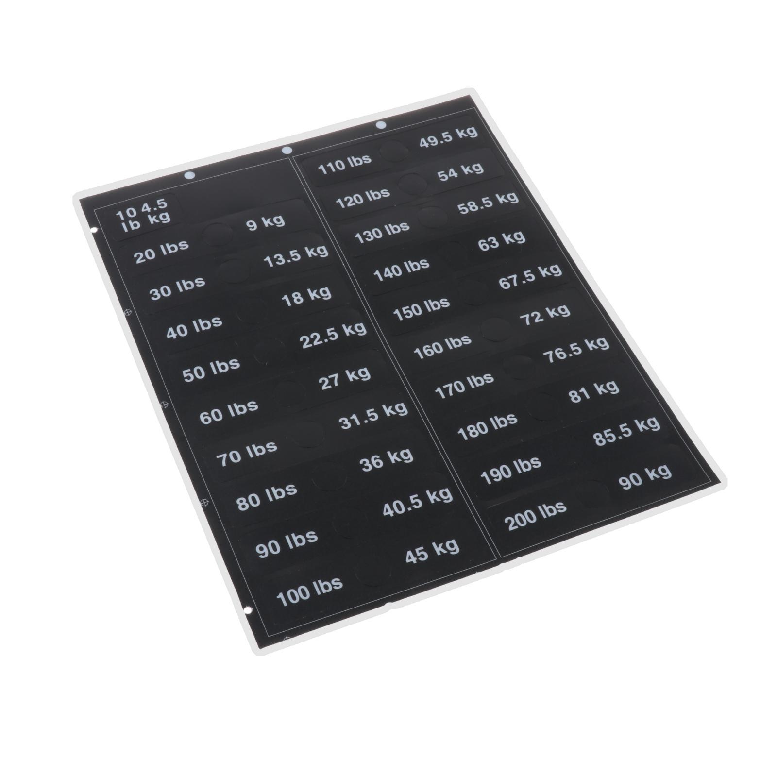 Weight Stack Labels