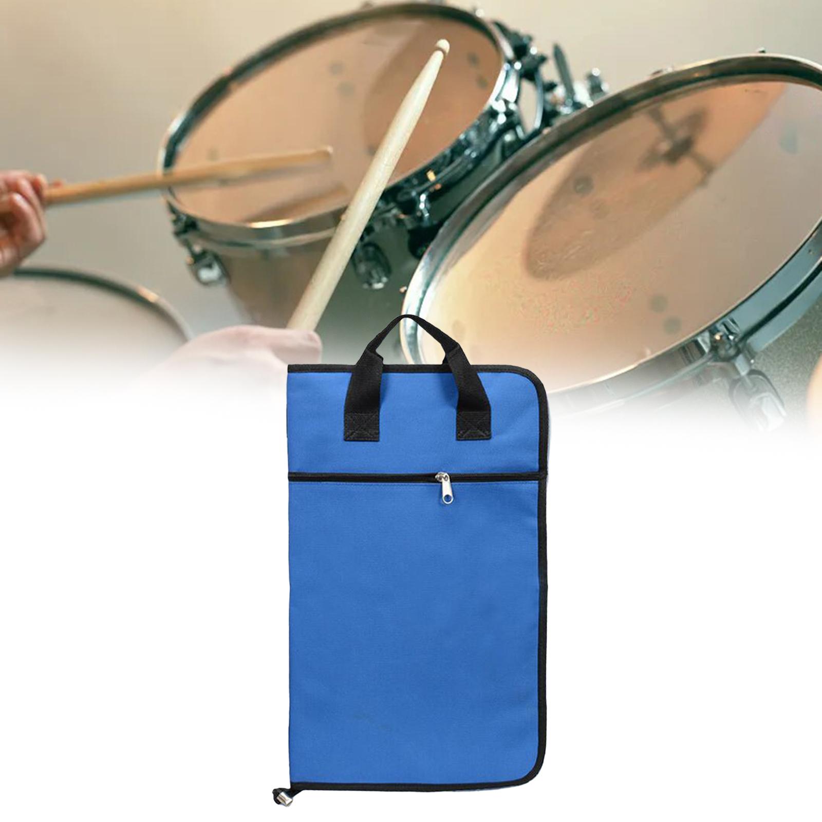 Drum Sticks Bag Durable Drumstick Holder for Percussion Sticks Mallets Blue