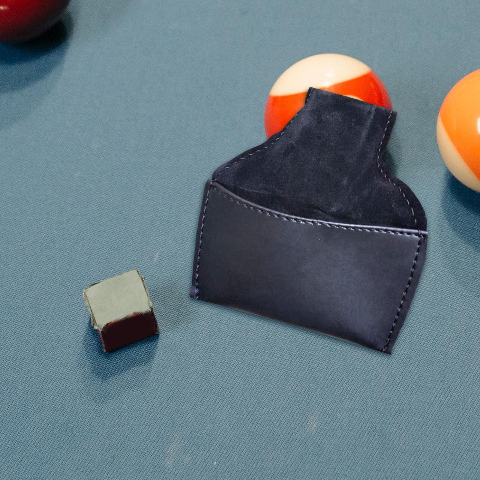 Chalk Holder Pouch Bag PU Leather Snooker Pool Compact Billiards Accessories