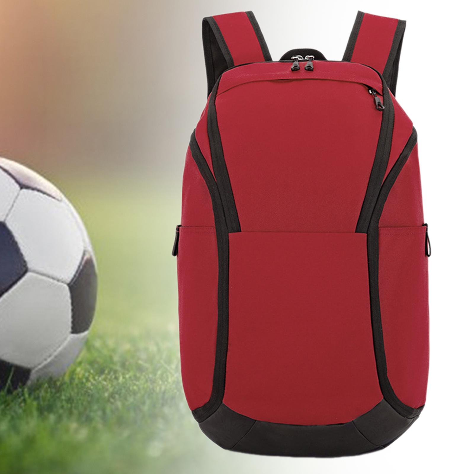 Basketball Backpack Adjustable Straps Daypack Football Equipment Storage Bag Red