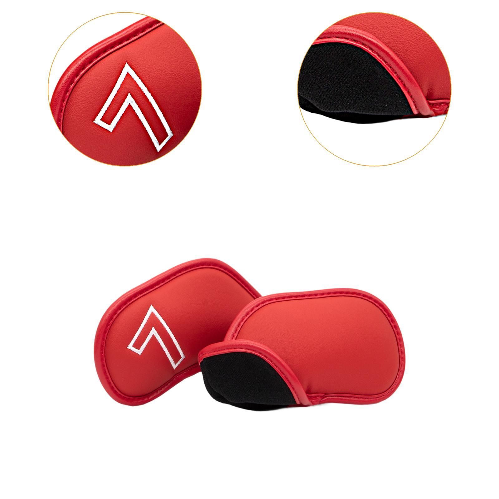 9Pcs Golf Club Headcovers Premium Scratchproof Fashion Lightweight Protector Red