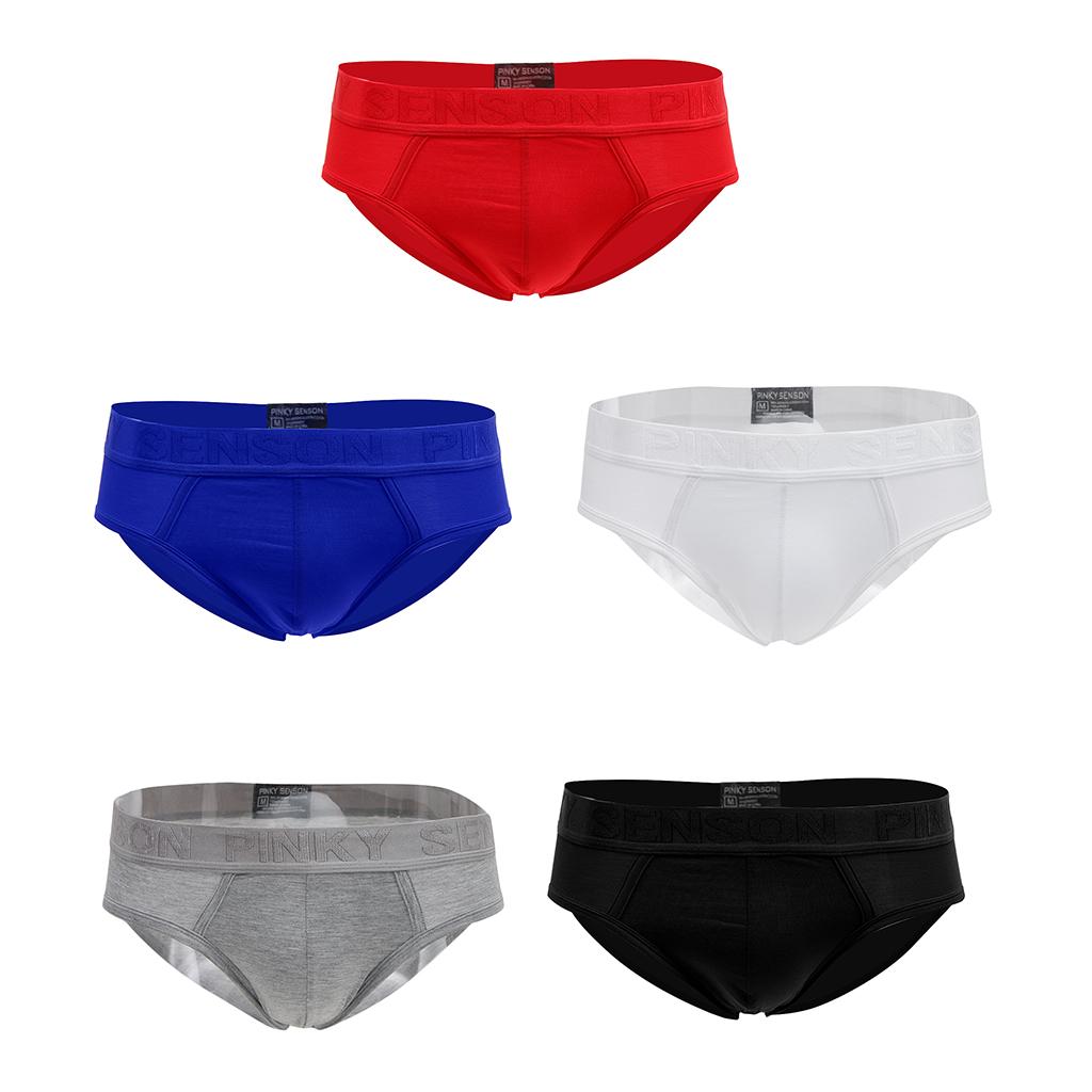 Men Breathable Low Rise Comfy Pouch Boxer Briefs Seamless Underwear White L