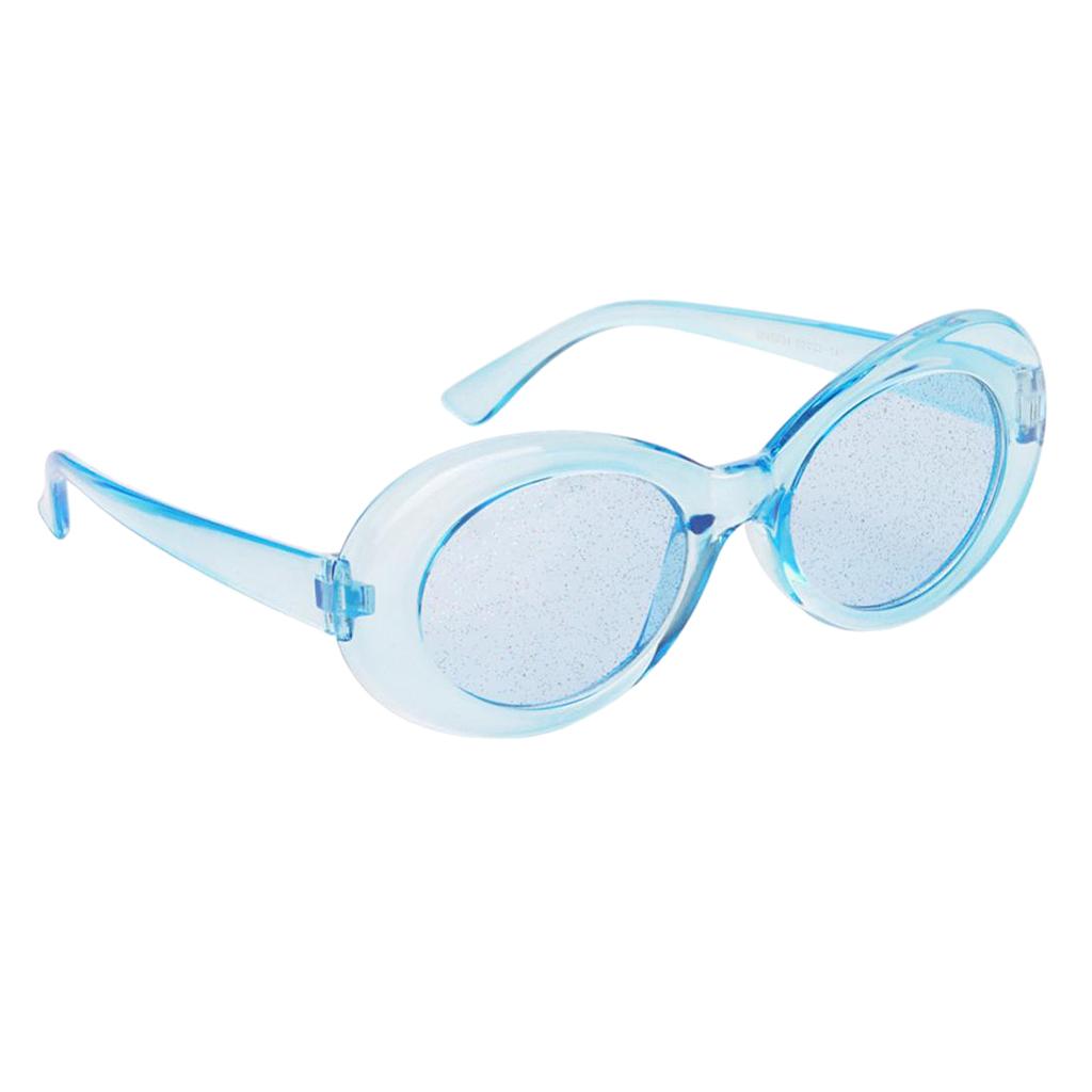 Retro Style Transparent Clout Goggles Oval Bold Mod Thick Framed Sunglasses