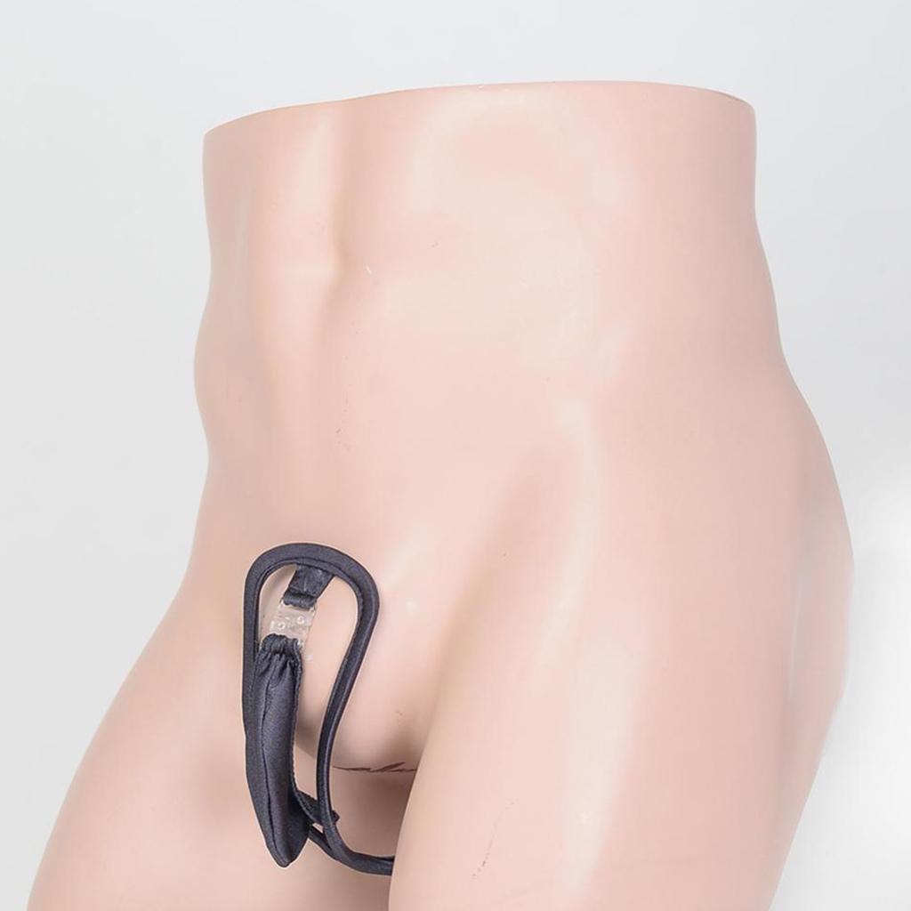 Men's Invisible Pouch C-string Thong Underwear Briefs Panty Lingerie Gray