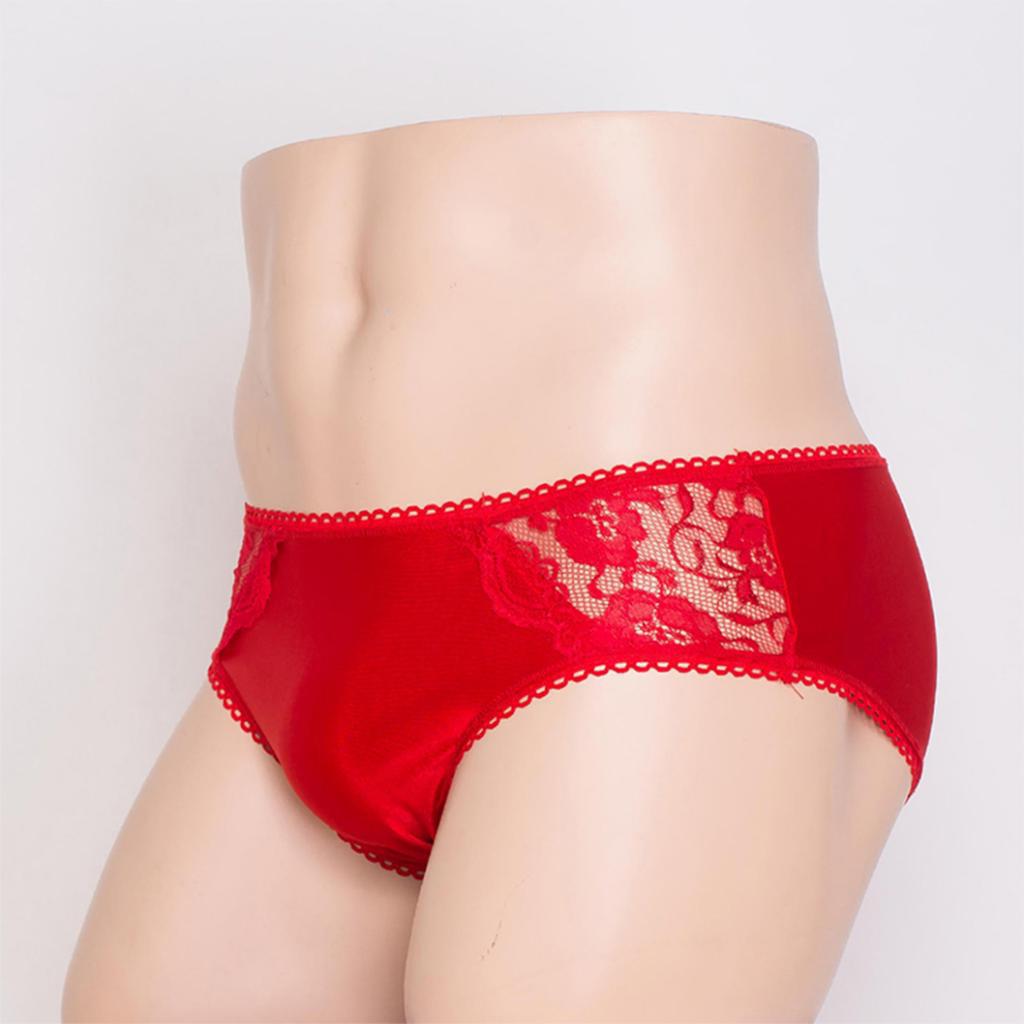 Men's Sexy Spandex Underwear Boxer Briefs Underpants Free Size Red