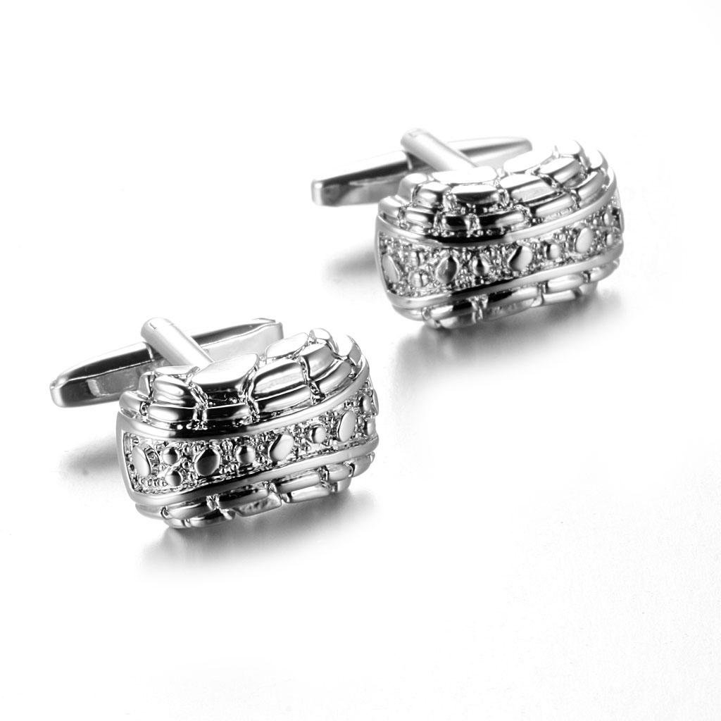 Men's Shirt Cufflinks Classic Engrave Pattern Cuff Links Wedding Gift Silver