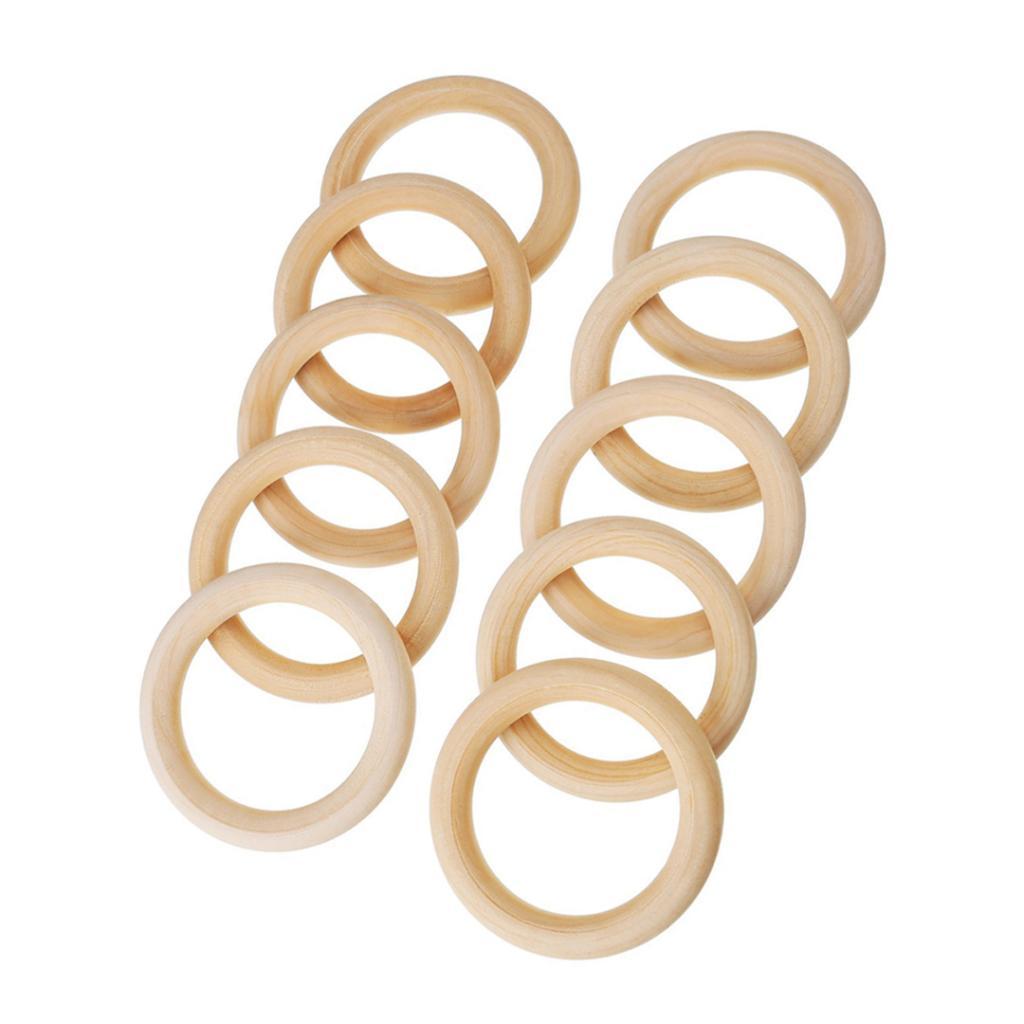 20pcs Baby Newborn Natural Round Wood Teething Ring Wooden