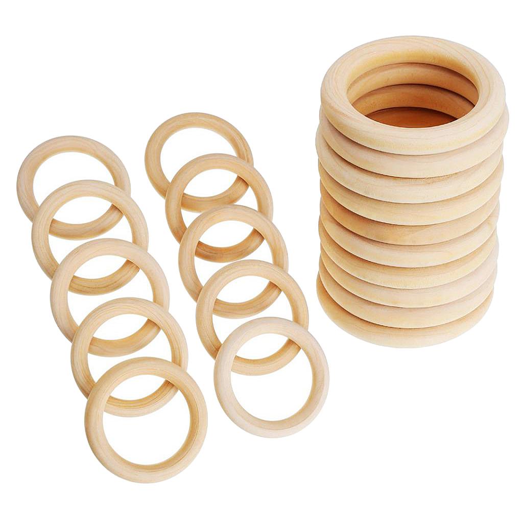 20pcs Baby Newborn Natural Round Wood Teething Ring Wooden