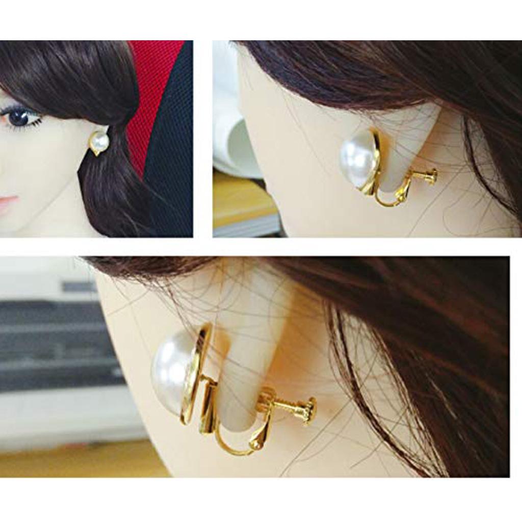 10pcs Screw Back NonPierced Earrings Findings with Flat Glue On Pad