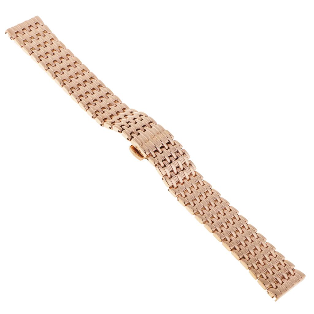Multi Ends Watch Wristband Stainless Steel Adjustable Links Rose Gold