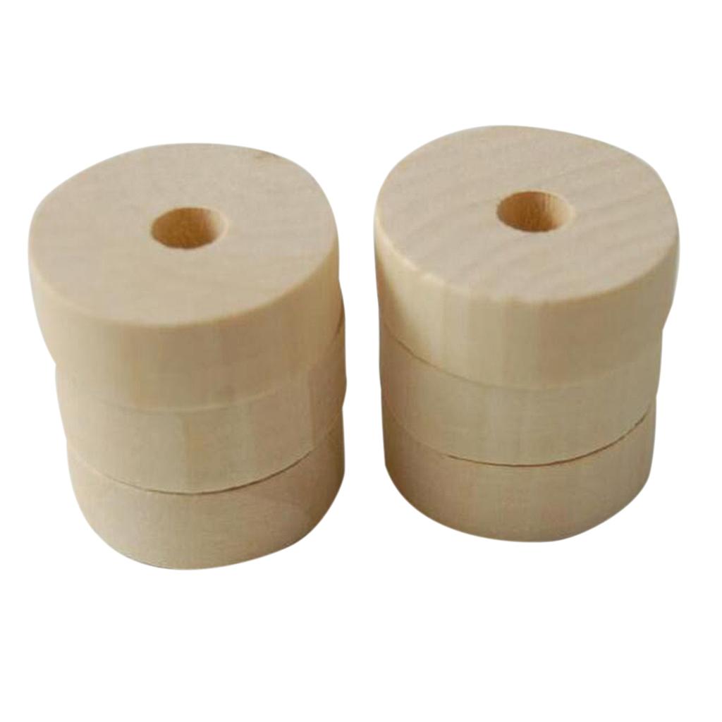 Wood Round Coin Spacer Bead Natural Unpainted Wooden Beads DIY Craft Jewelry
