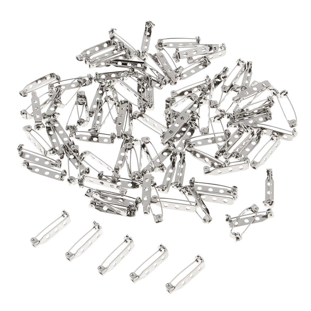 100pcs Brooch Locking Bar Pin Back Safety Latch Clasp Crafts Jewelry Making