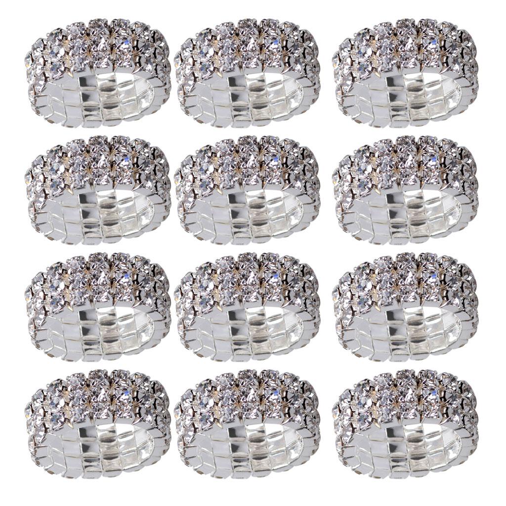 Crystal Elastic Stretch Ring 12 Pieces