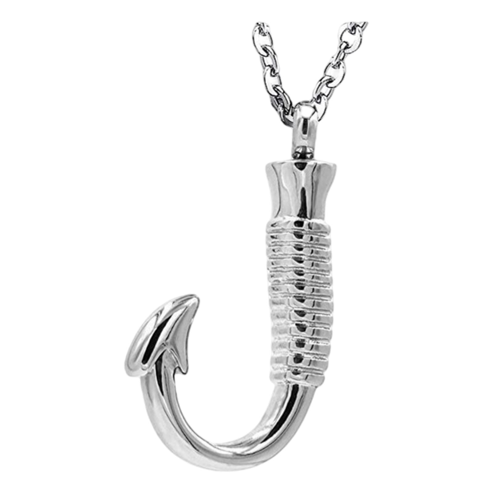 Cremation Jewelry Fishing in Heaven Stainless Steel for Ashes Friends Pets