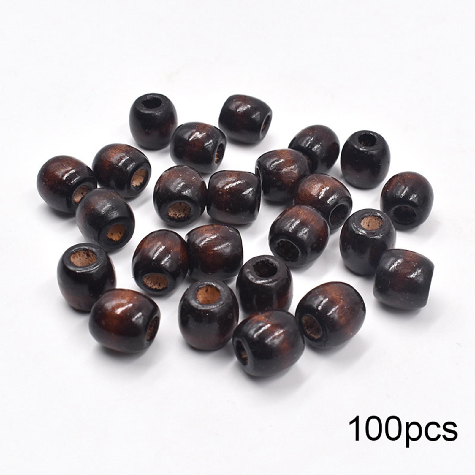 Large Hole Wooden Beads Wood Loose Beads Beads for Threading Brown