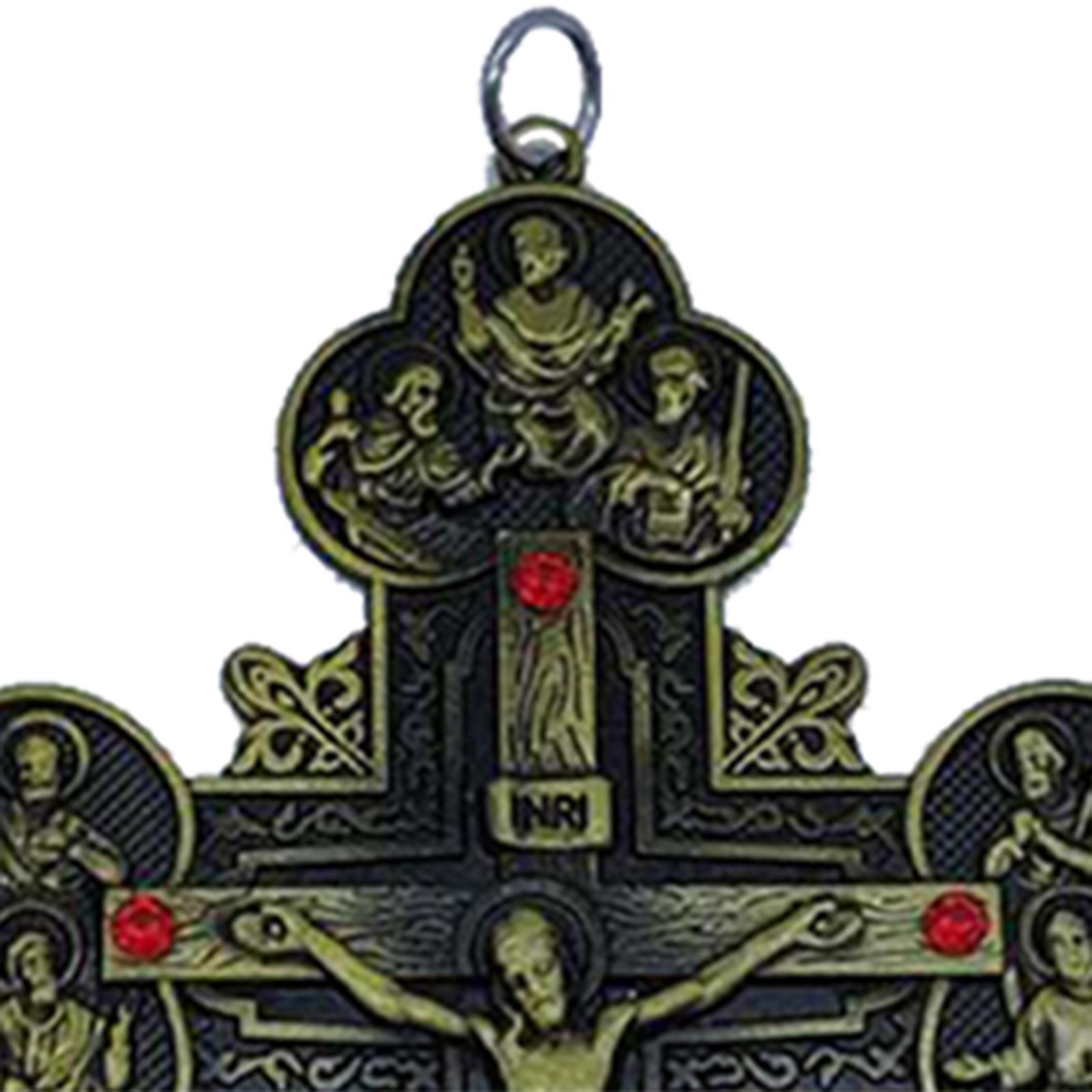 Religious Crucifix Christian Cross Pendant for Travel Holiday Anniversary Green