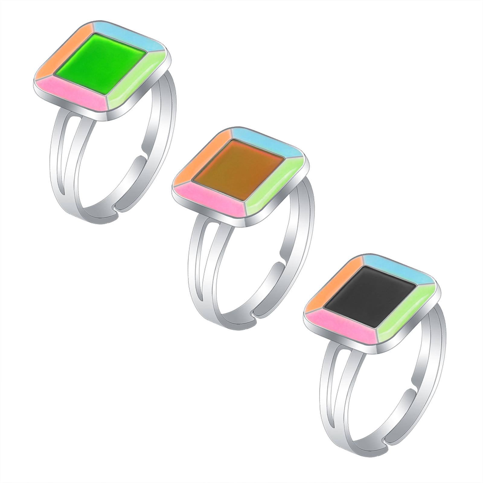 3xMood Ring Durable Temperature Adjustable Finger Rings for Birthday Gift Kids