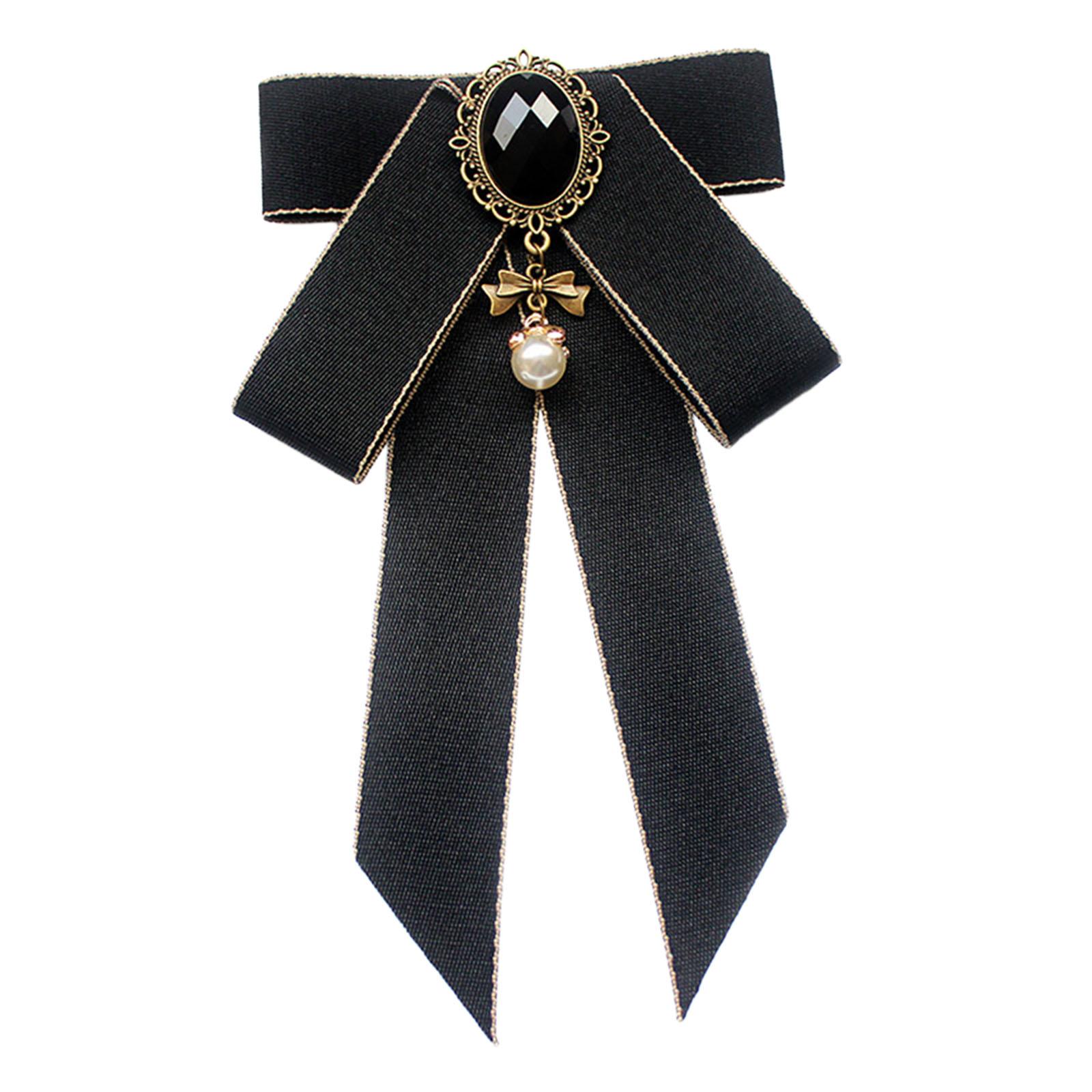 Ribbon Bow Brooch Black