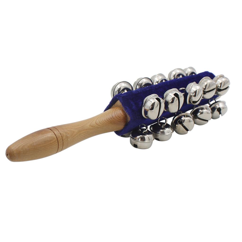 Kids Percussion Jingle Sleigh Bells Educational Instrument Toy-Blue