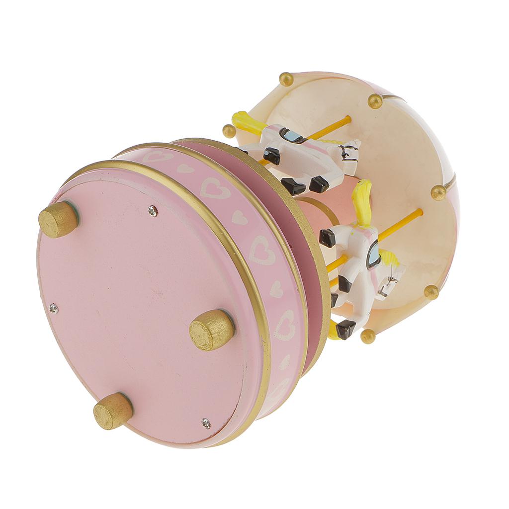 Classic Wooden Carousel Musical Box Wind Up Toy Kids Christmas Gift