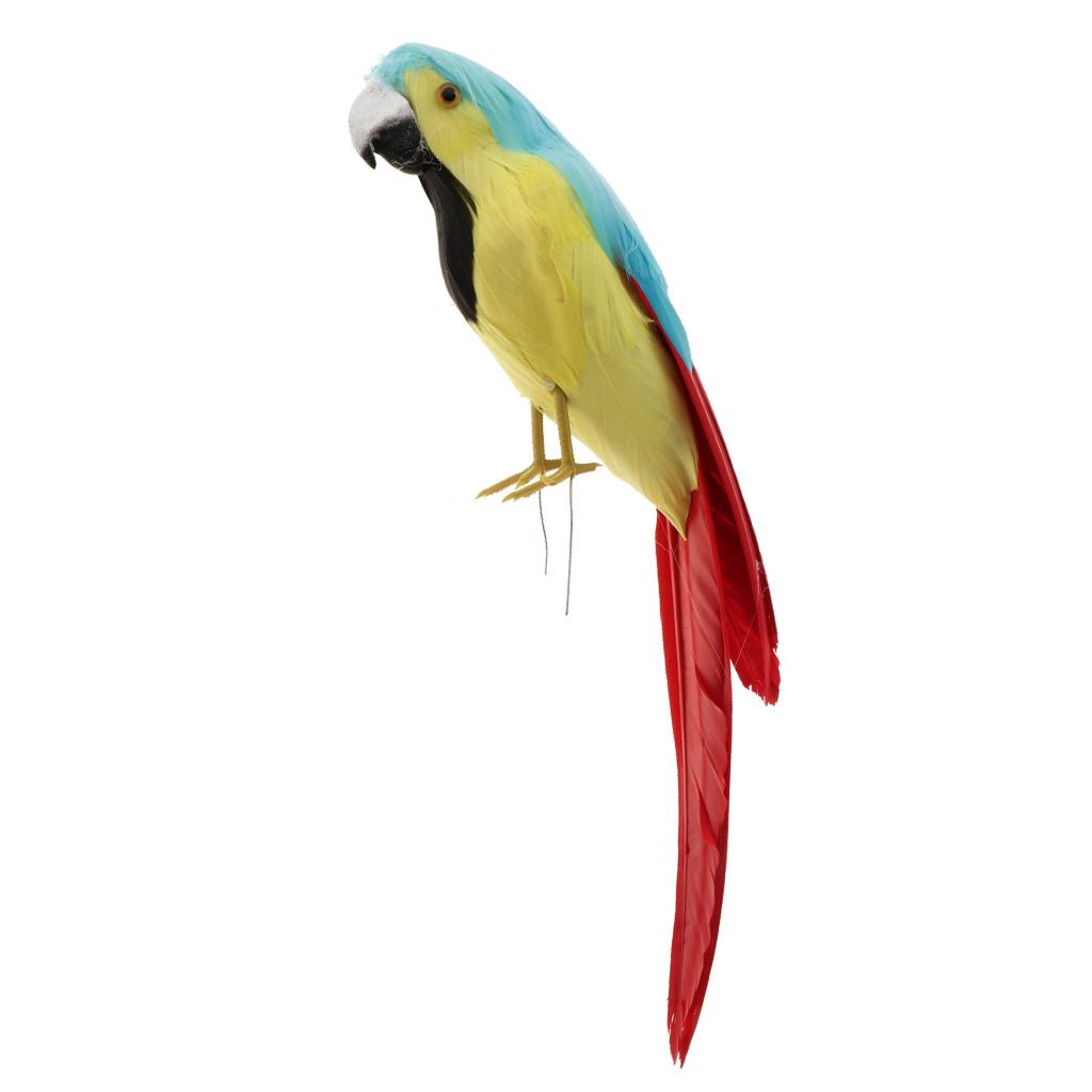 Fake Artificial Parrot Macaw Feather Bird Garden Home Lawn Figurine ...