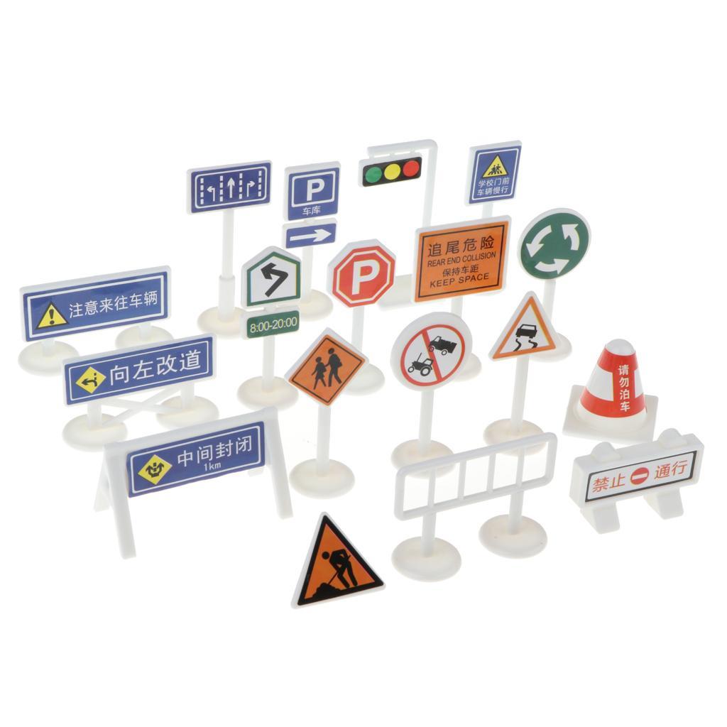 Road Signs Toy Kid Traffic Knowledge Educational DIY Car Vehilce Scene ...