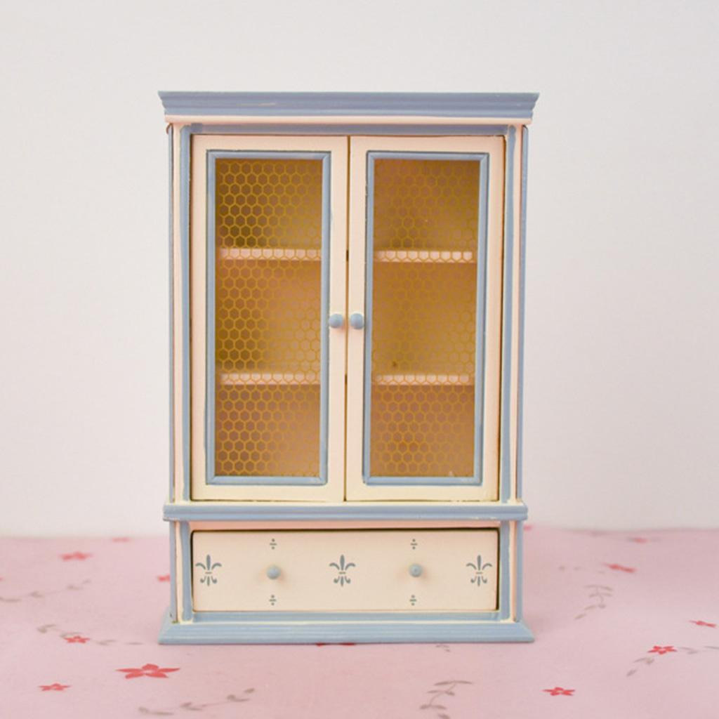 1/12 Dollhouse Miniature Furniture Wood Cabinet Bookcase Bookshelf Accessory