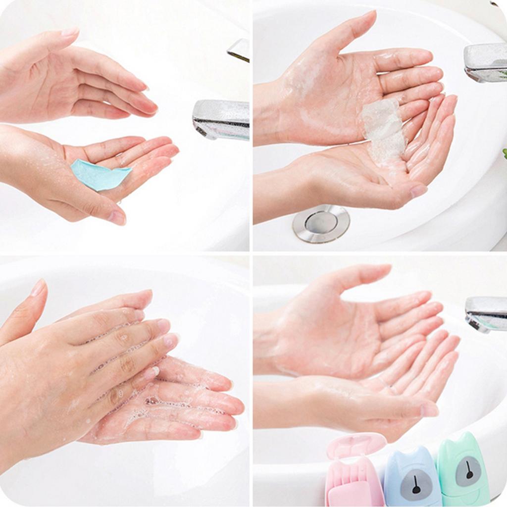Mini Travel Washing Hand Scented Slice Foaming Soap Paper Sheets