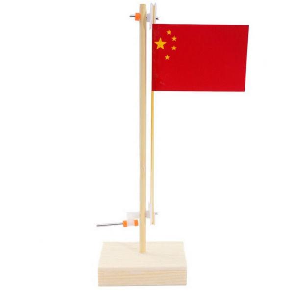 DIY Wooden Science Kits Kids Science Experiment Toys flag lift