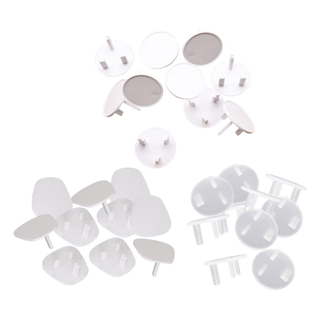 10pcs Socket Cover Baby Proof Electrical Power Outlets Plug Caps White