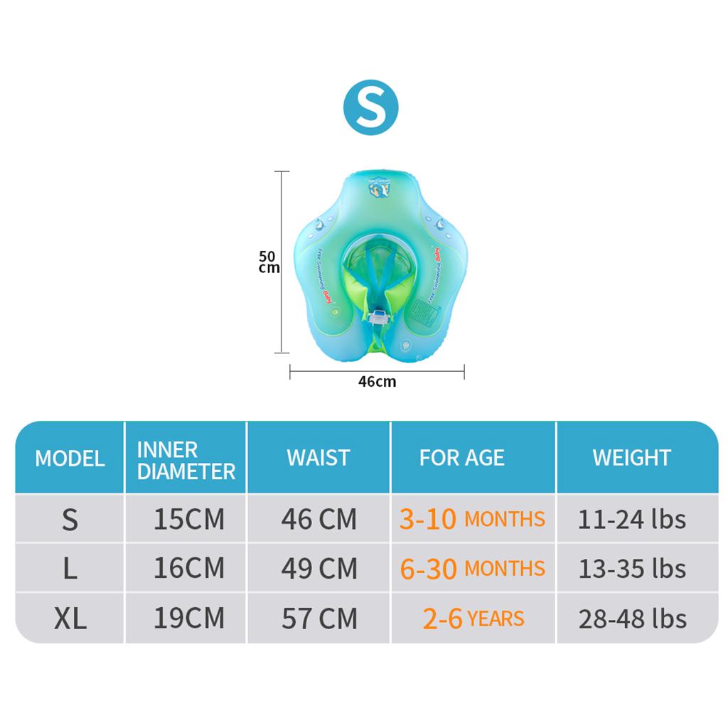 Kids Baby Swimming Ring Inflatable Infant Anti-flip Sunscreen Circle Toy S