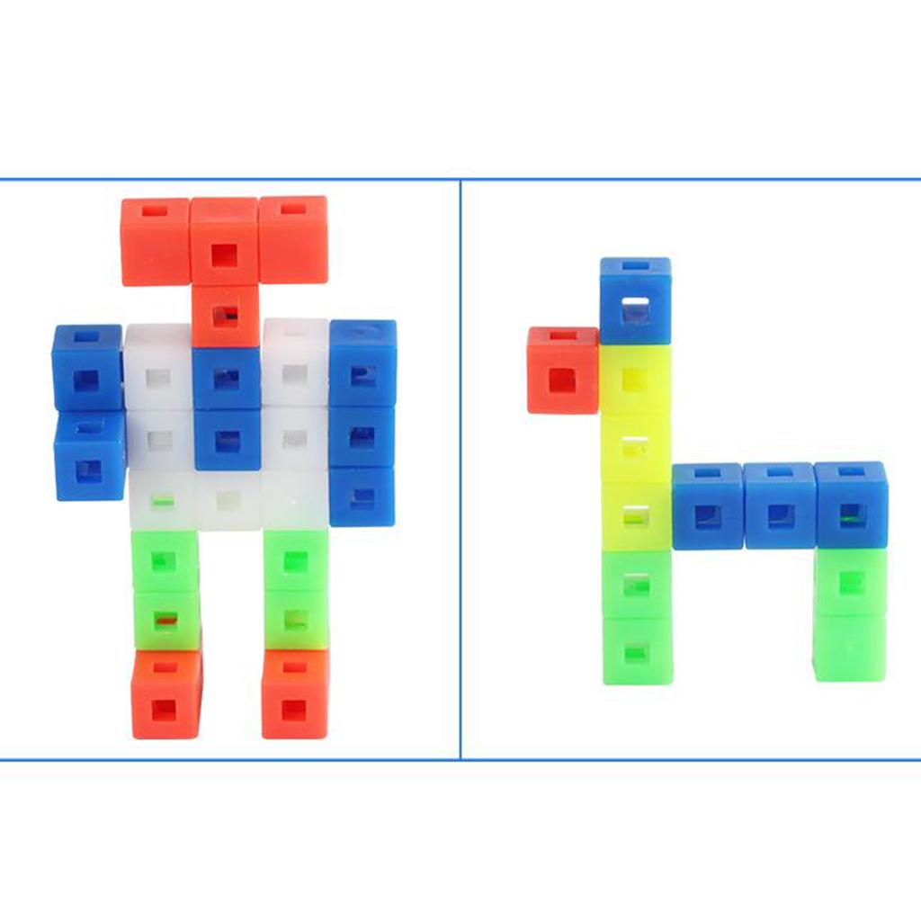 Kids Interlocking Math Link Cubes Blocks Kids Early Learning Toys Classroom