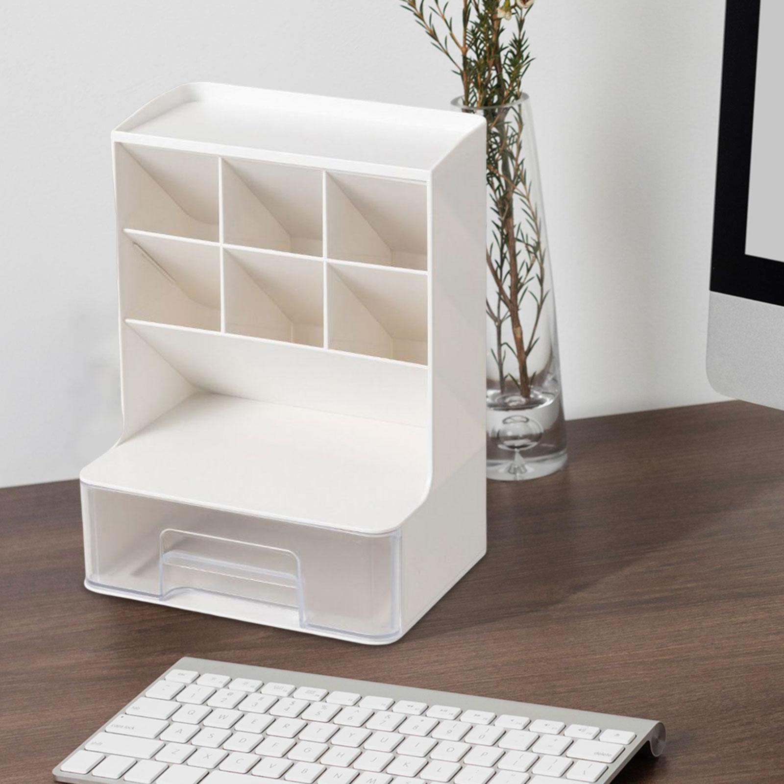 Multifunctional Pen Holder Organization Desk Accessories for College White