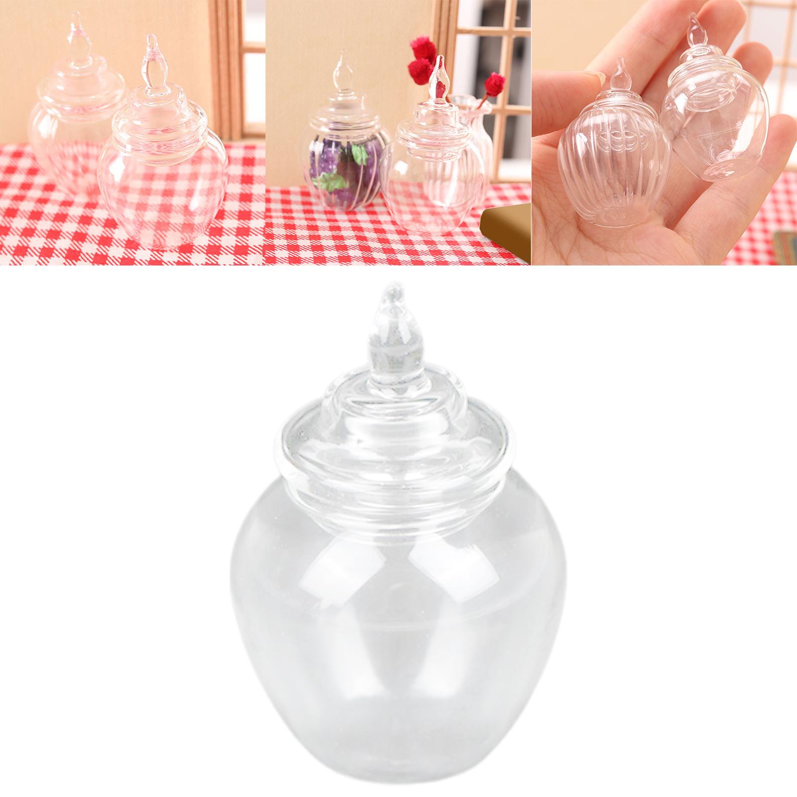 2x1:12 Scale Miniatures Dollhouse Glass Candy Jar DIY Fitments Style B