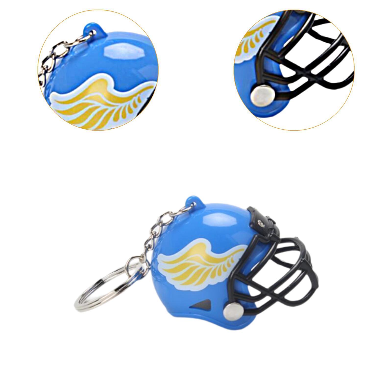 Keychain Pendant Hanging Miniature Football Helmet Car Keychain for Birthday blue