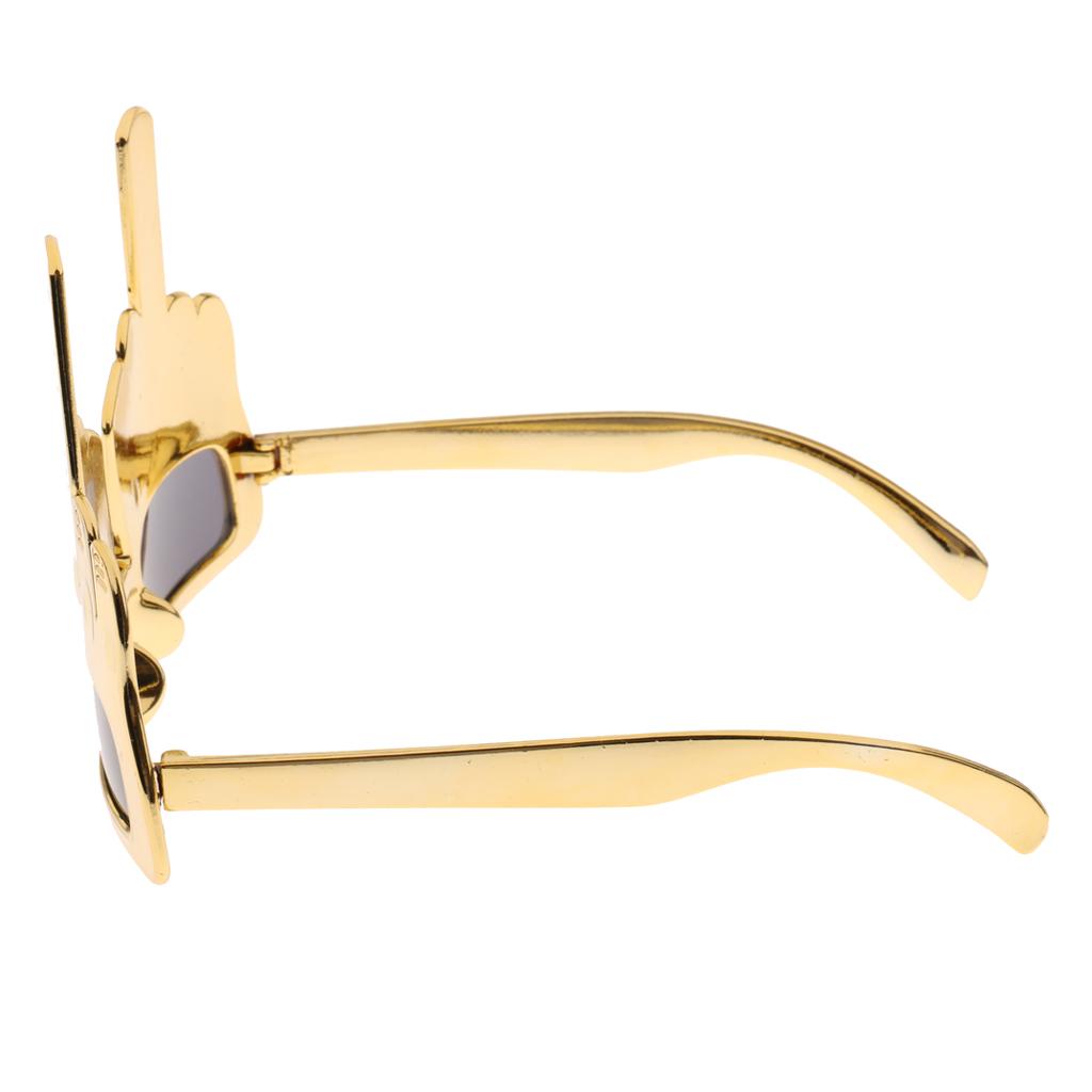 12xNovelty Middle Finger Gesture Sunglasses Flip the Bird Party Glasses Golden