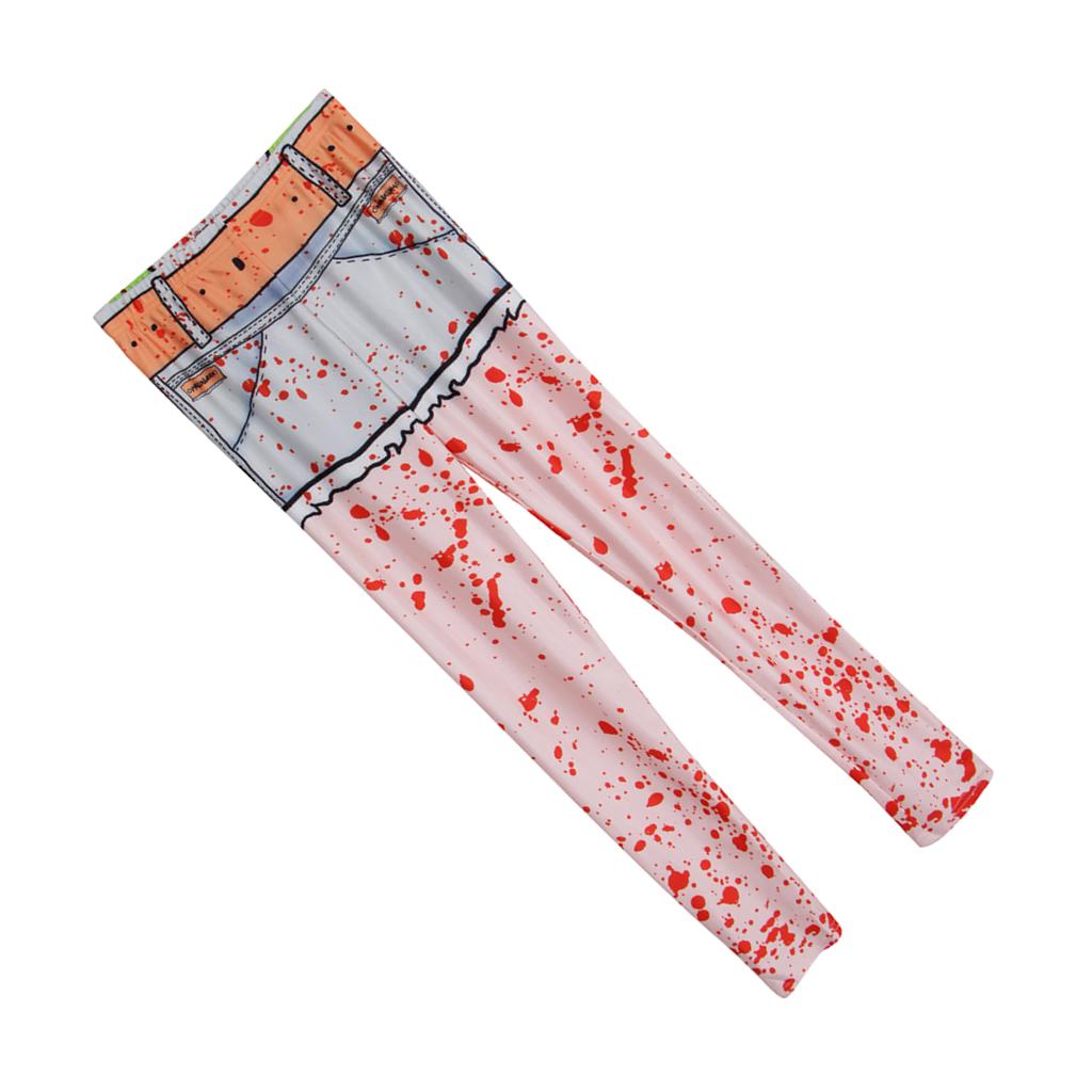 Scary Blood Splatter Printed Leggings Halloween Costume Woman Fancy Dress XL