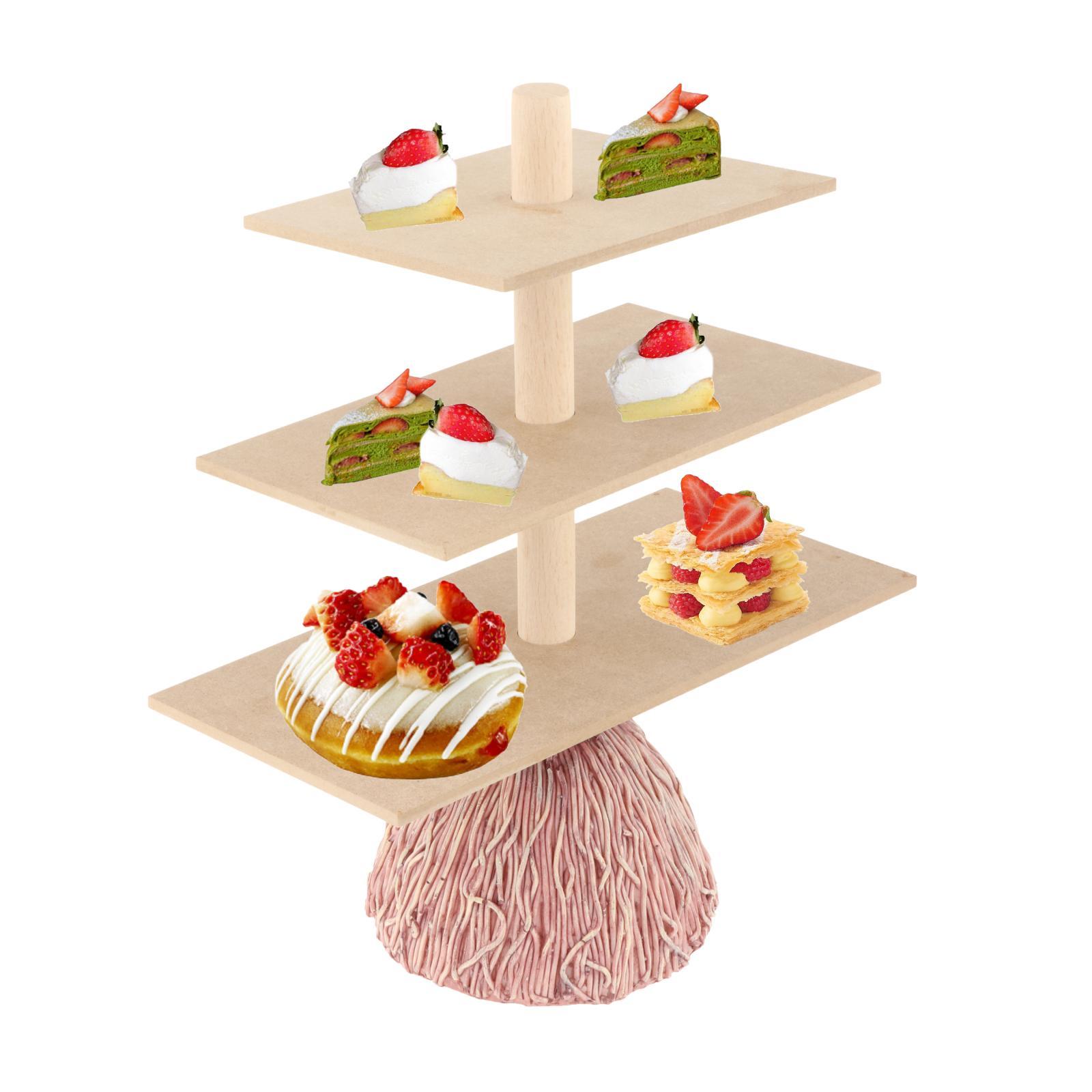 Biscuit Cupcake Stand Broomstick Cake Display for Halloween Party 3-Tier