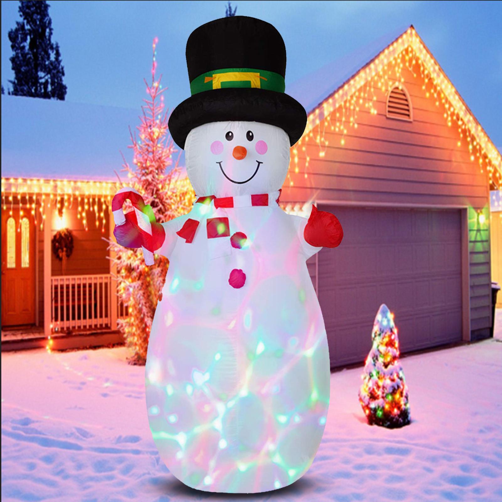 Inflatable Snowman Christmas Decoration with Stakes for Holiday