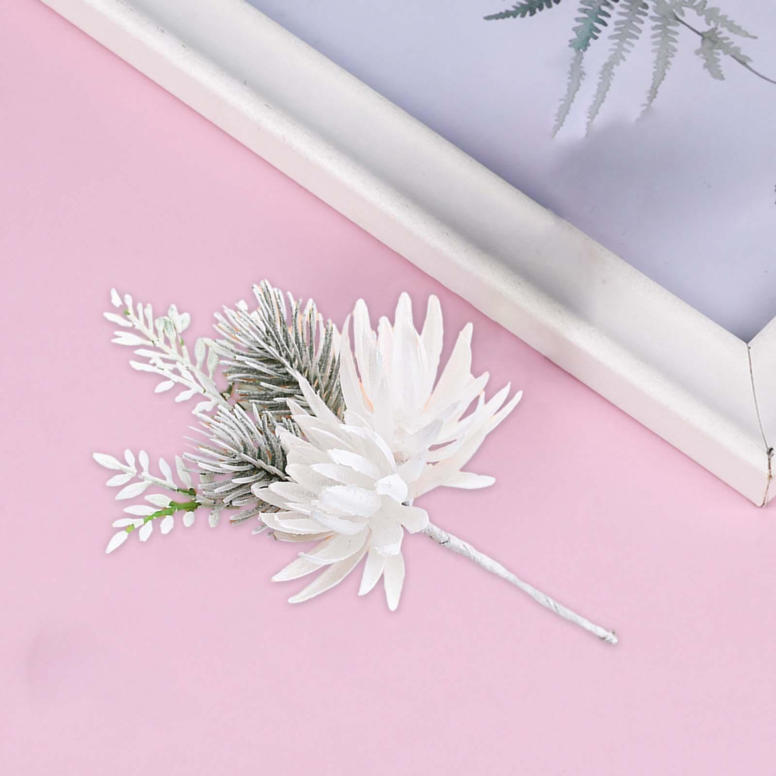 Artificial Pine Branch for DIY Christmas Wreaths Embellishing Christmas Tree 14cm