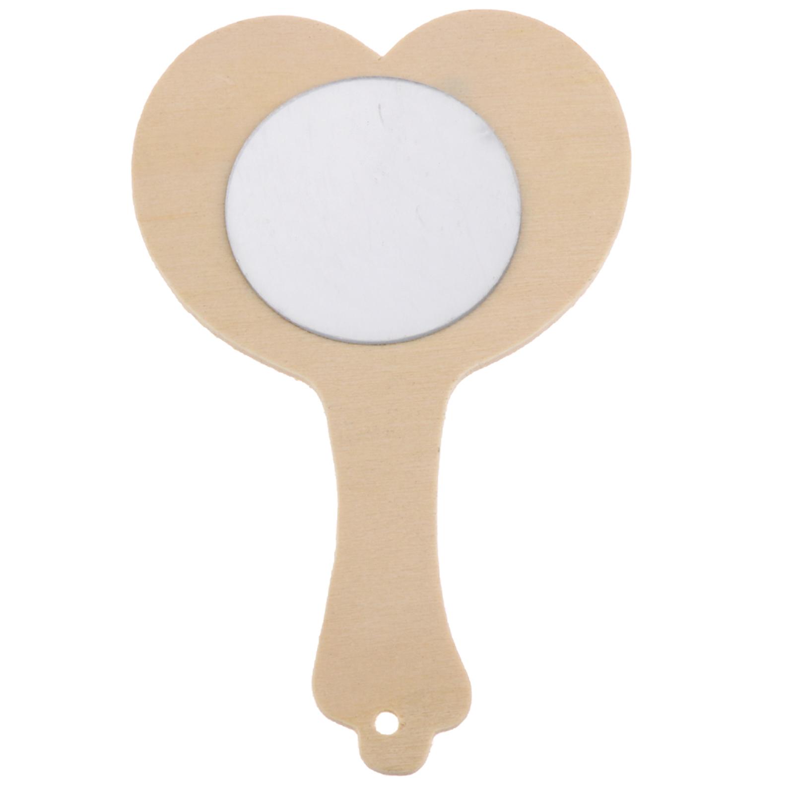Handspiegel Herz für Kinder zum Bemalen Holz Geschenk Spiegel Basteln 