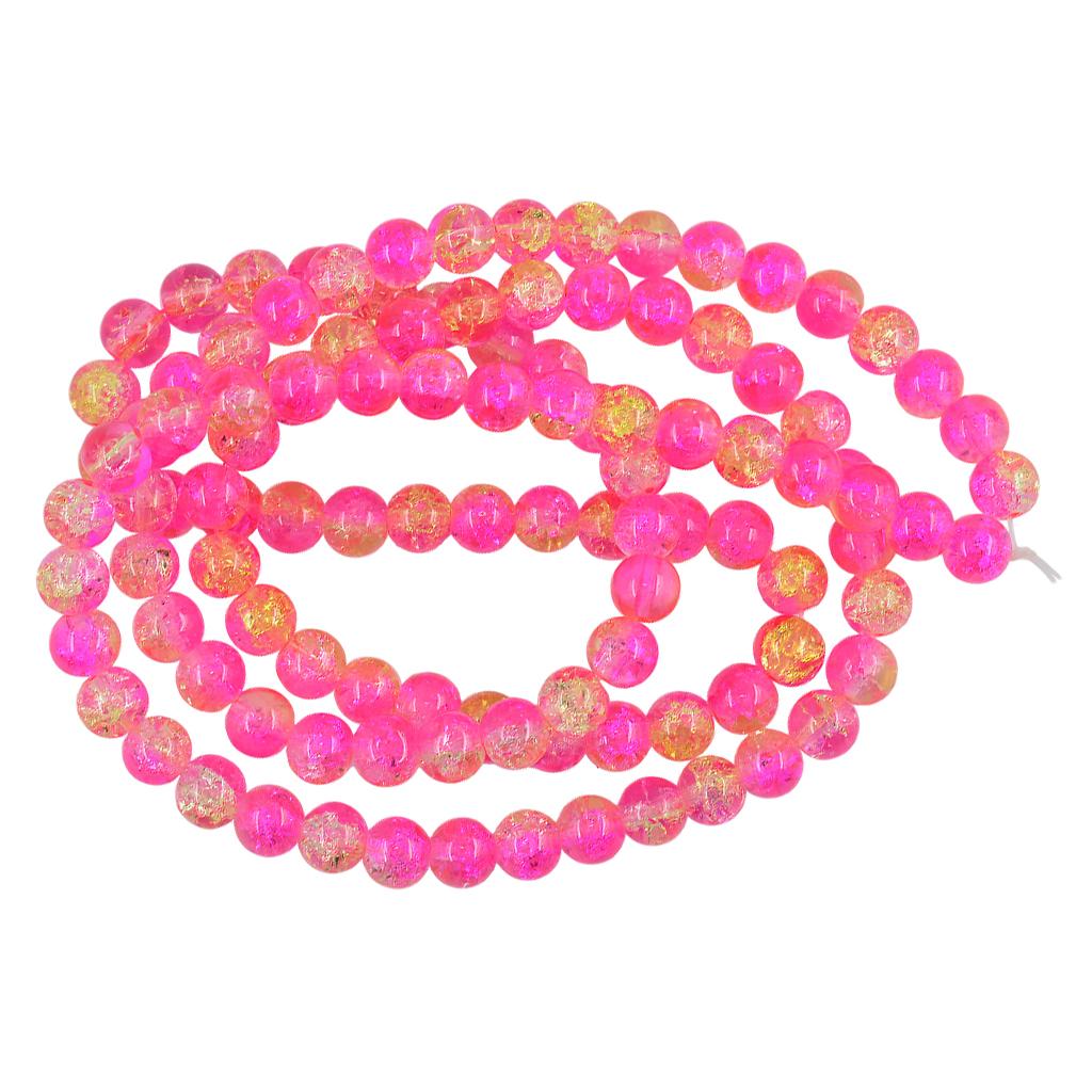 Lot Glass Round Crackle Crystal Charms Beads Strand Jewelry Making Craft 8mm