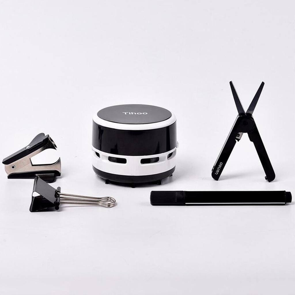 Mini Portable Tabletop Dust Sweeper Vacuum Cleaner Battery Operated Black