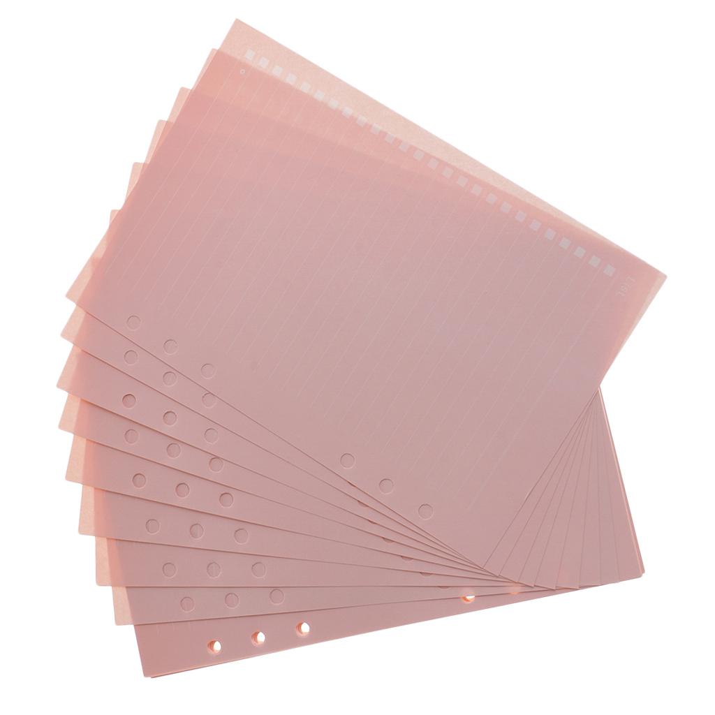 40 Sheets A5 Size 6 Holes Loose Leaf Filler Inner Refill Paper Pink Line 