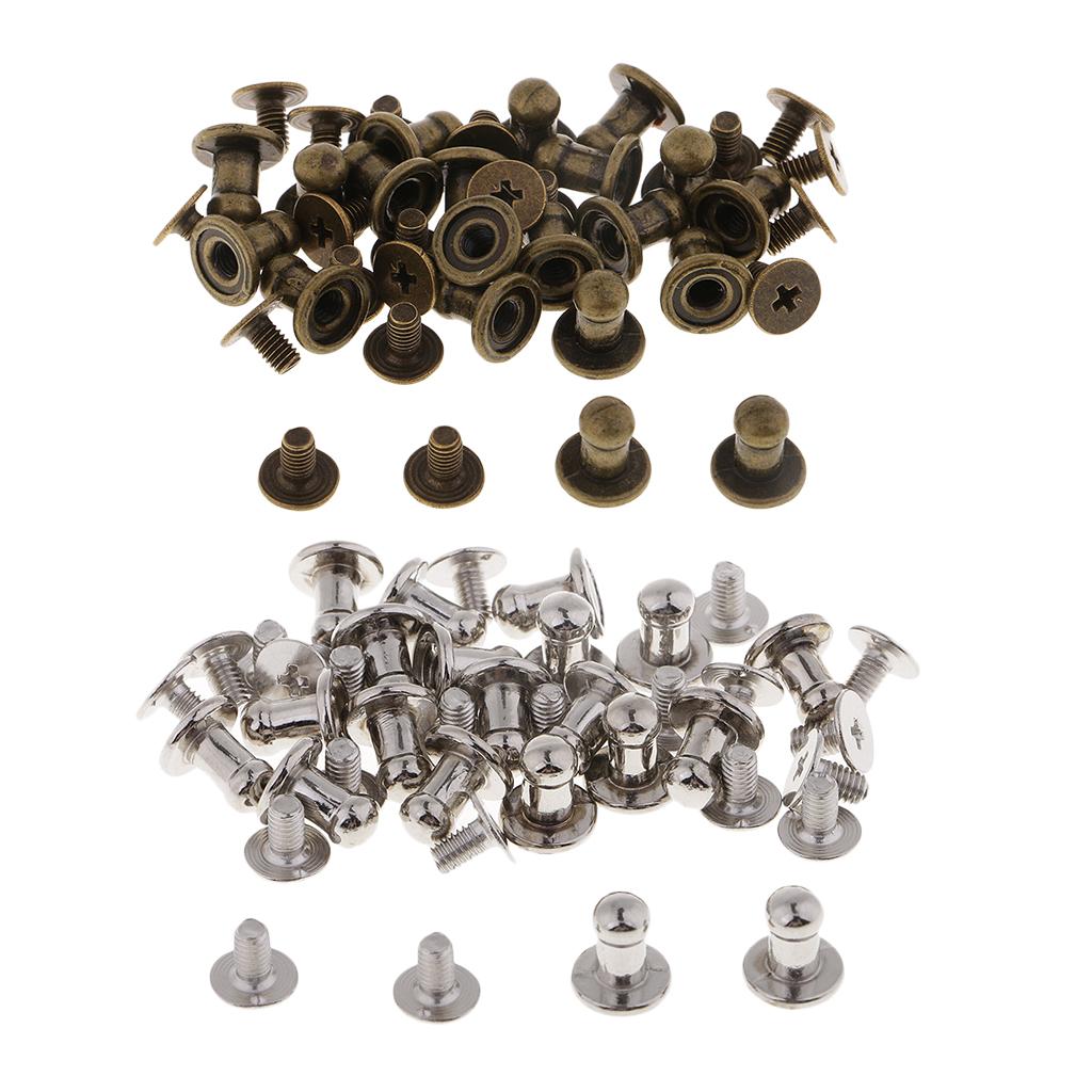 2x20pcs round head mini Screw Rivets fastener leather craft stud button bronze